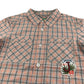 Benetton shirt 8-9 years orange checked with patches