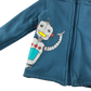 Mountain Warehouse Hooded Fleece 5-6 Years Turquoise Robot Pattern Cotton