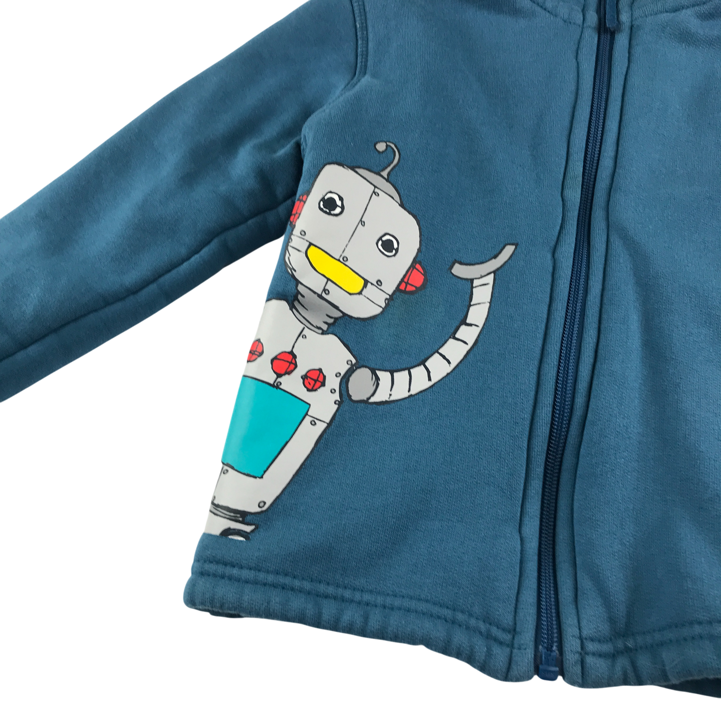 Mountain Warehouse Hooded Fleece 5-6 Years Turquoise Robot Pattern Cotton