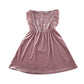 Minoti dress 6-7 years pink sleeveless velvety frilled shoulder