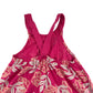 Okaidi Dress Age 4-5 Pink Leaf Pattern Cotton