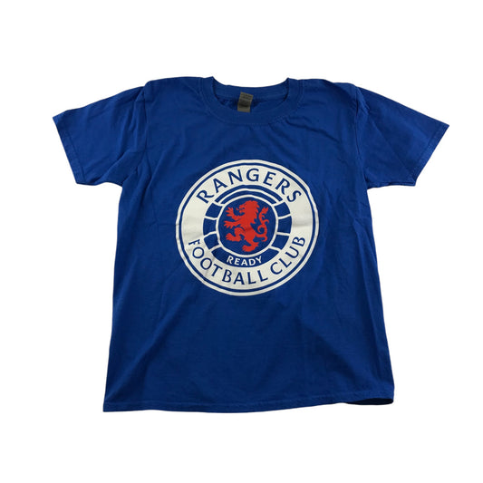 Gildan t-shirt 7-8 years blue rangers large badge print cotton