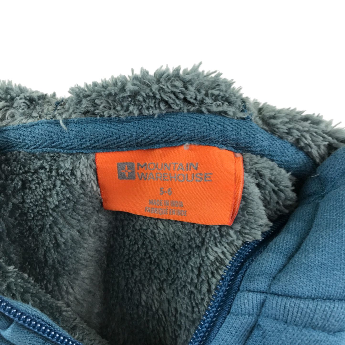 Mountain Warehouse Hooded Fleece 5-6 Years Turquoise Robot Pattern Cotton