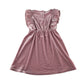 Minoti dress 6-7 years pink sleeveless velvety frilled shoulder