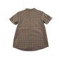 Benetton shirt 8-9 years orange checked with patches
