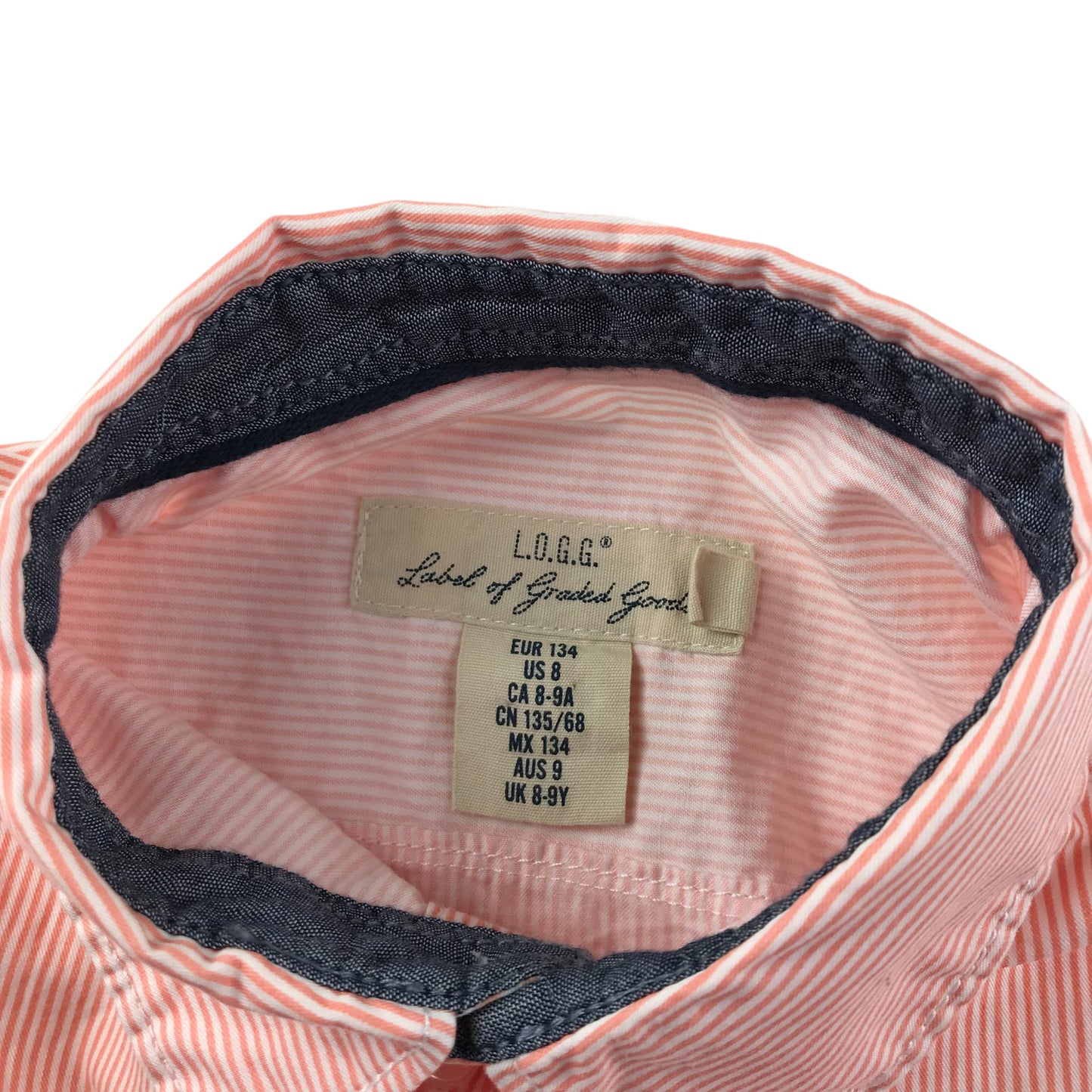 H&M shirt 8-9 years pink stripy button up cotton