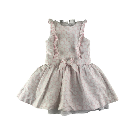 Dani dress 4-5 years white and pink circle pattern design