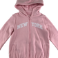 H&M Hooded Fleece 9-10 Years Pink Zip Up New York Text