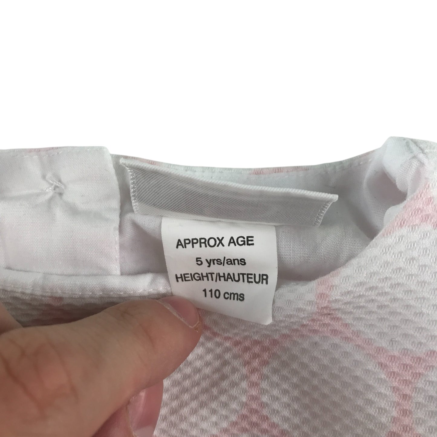 Dani dress 4-5 years white and pink circle pattern design