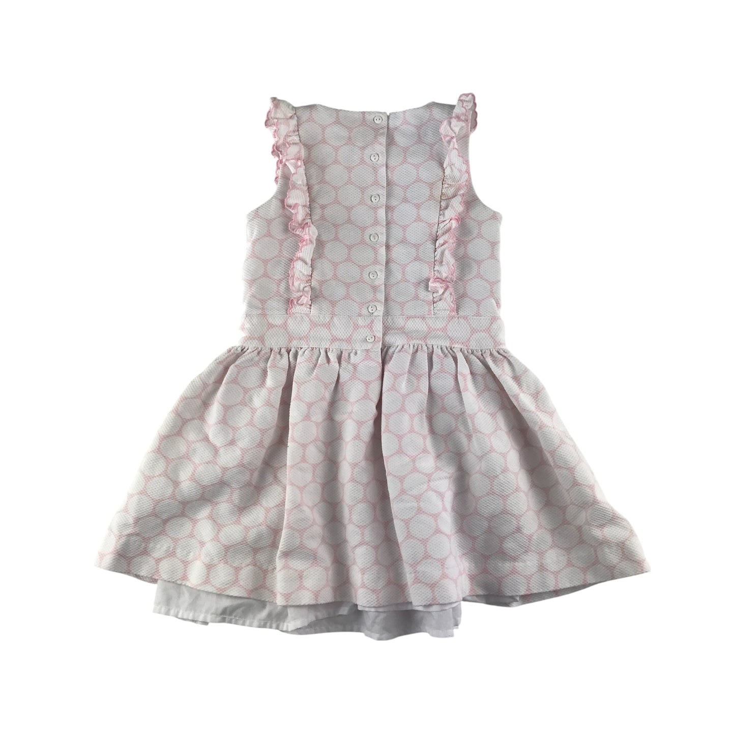 Dani dress 4-5 years white and pink circle pattern design