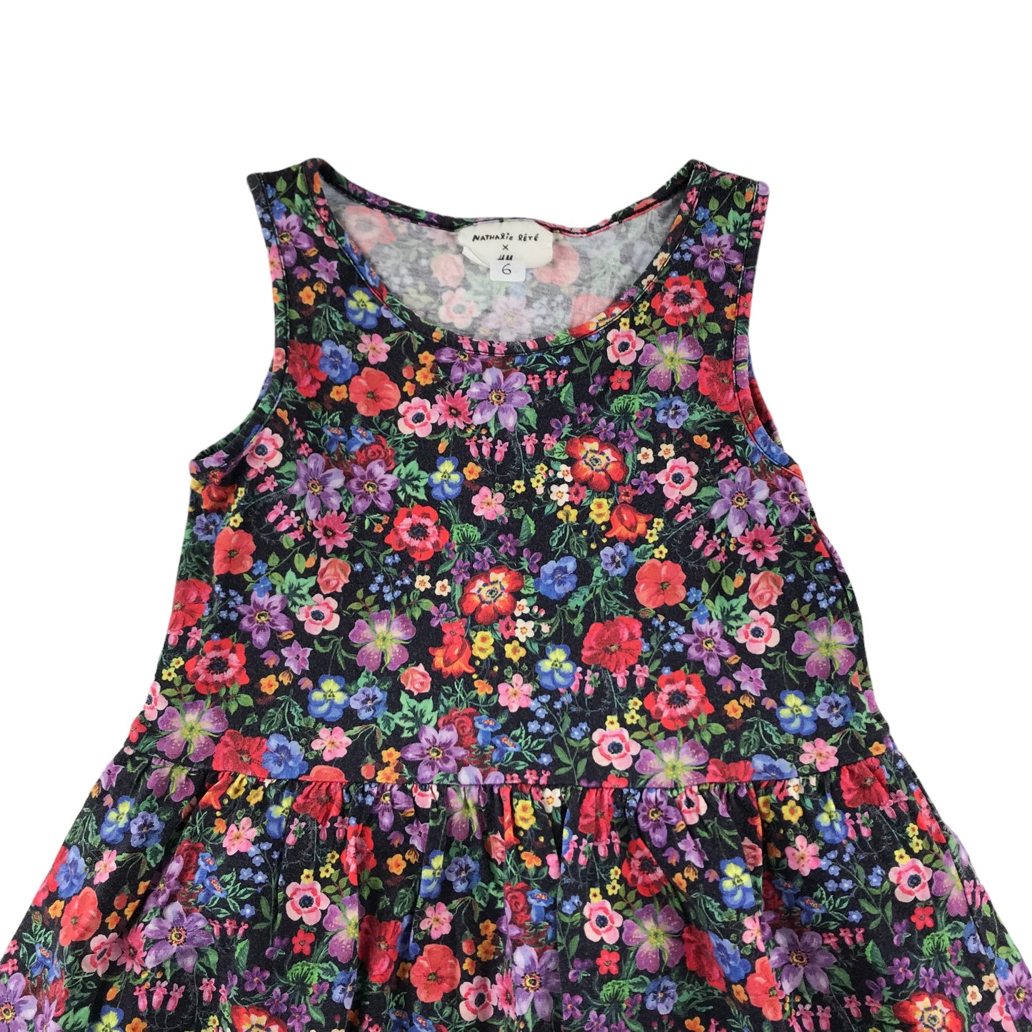 Natalie Lete x H&M Dress Age 7 Multicoloured Floral Pattern Cotton