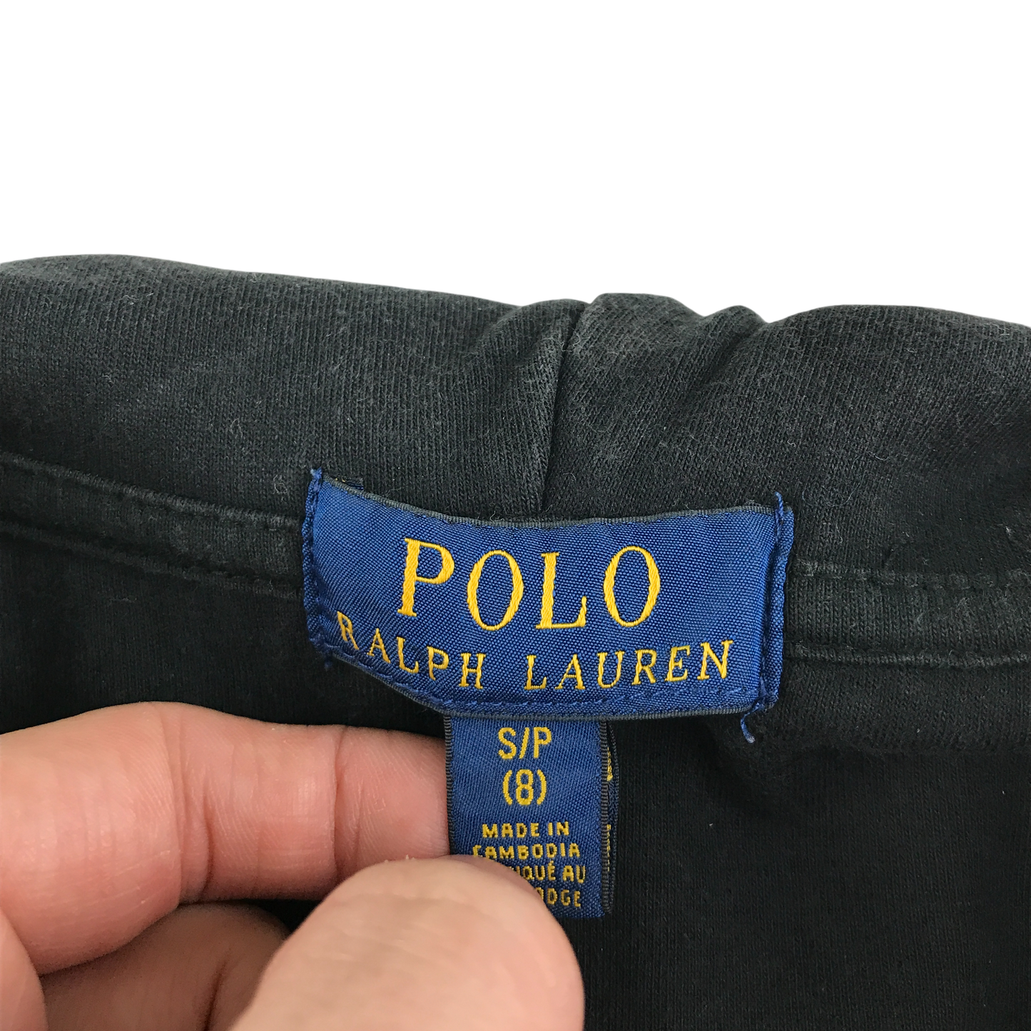 Ralph Lauren Hooded Fleece 8-9 Years Black Zip Up