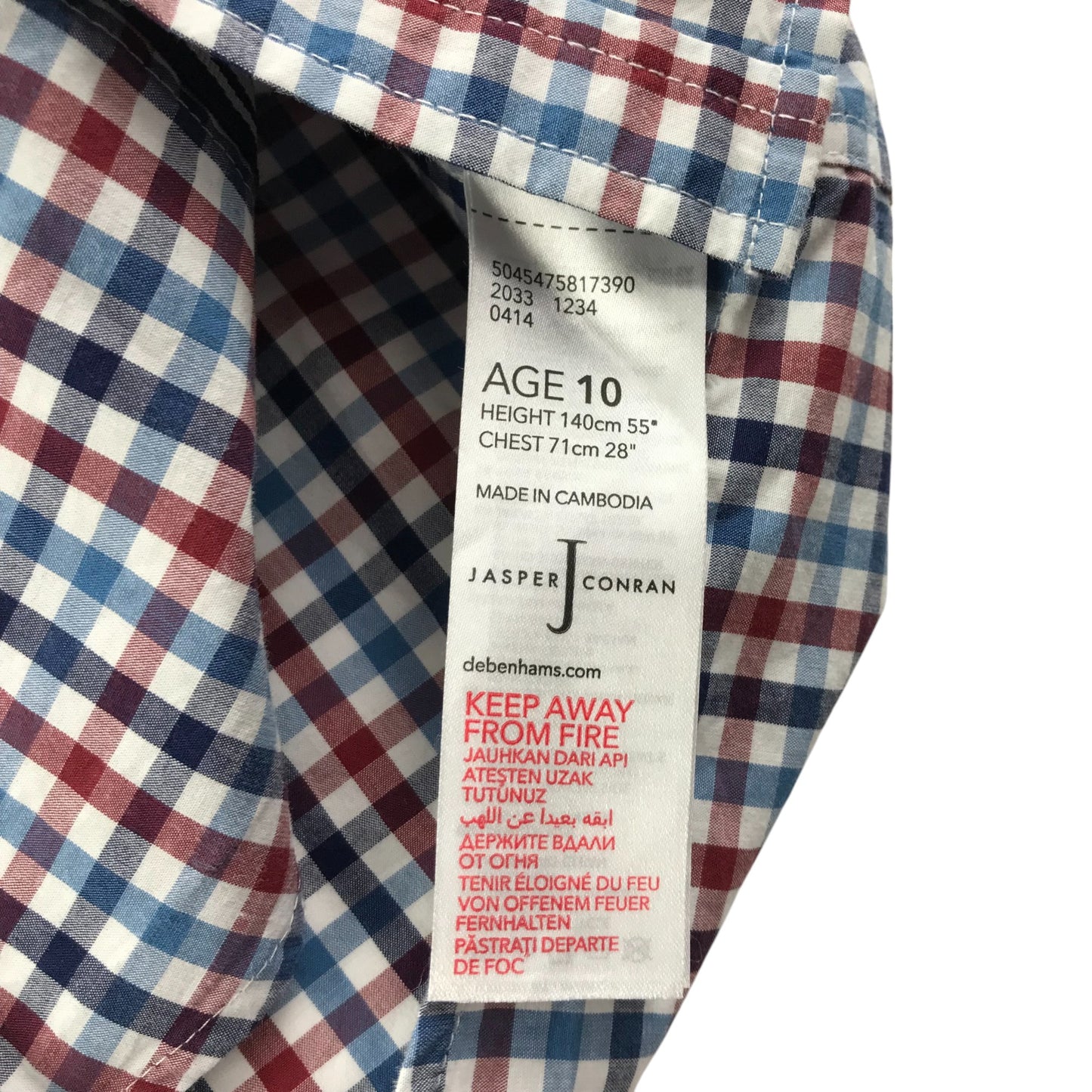 Jasper Conran shirt 9-10 years red and blue checked