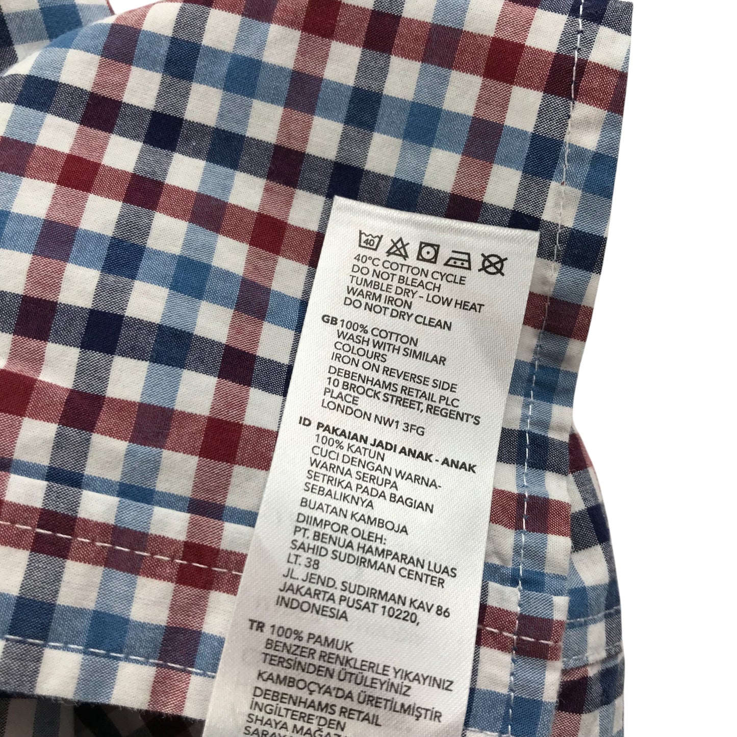 Jasper Conran shirt 9-10 years red and blue checked