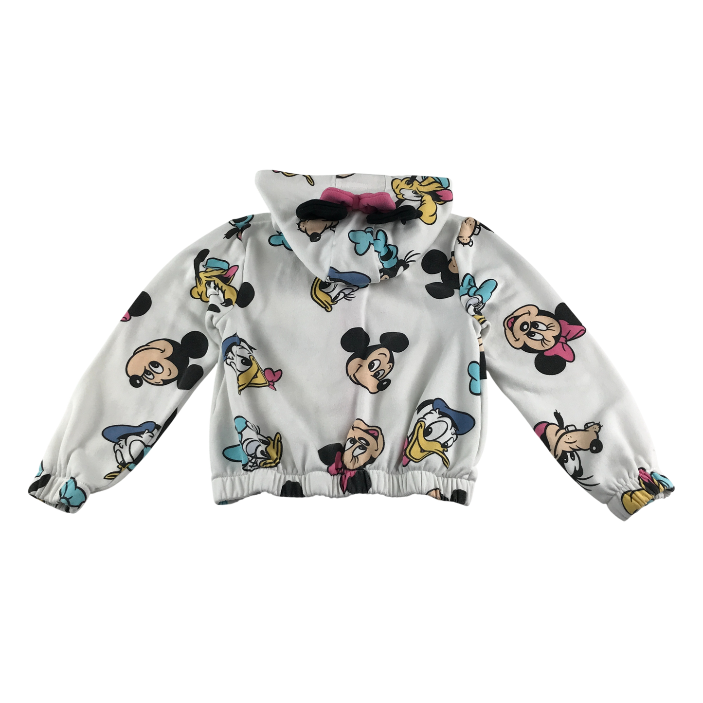 Primark Hooded Fleece 7-8 Years White Disney Print Zip Up