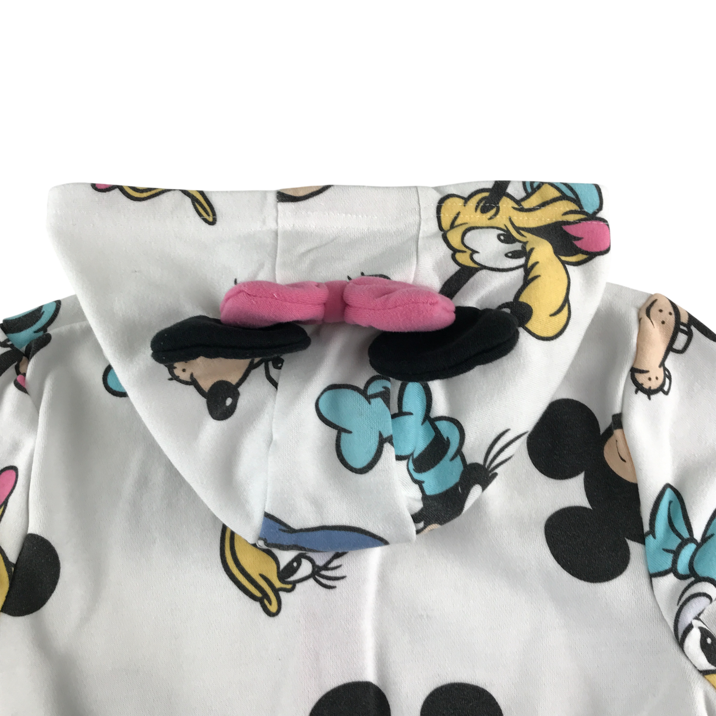 Primark Hooded Fleece 7-8 Years White Disney Print Zip Up