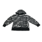 George Hoodie 8-9 Years Black White Zip Up Geometric Print Cotton