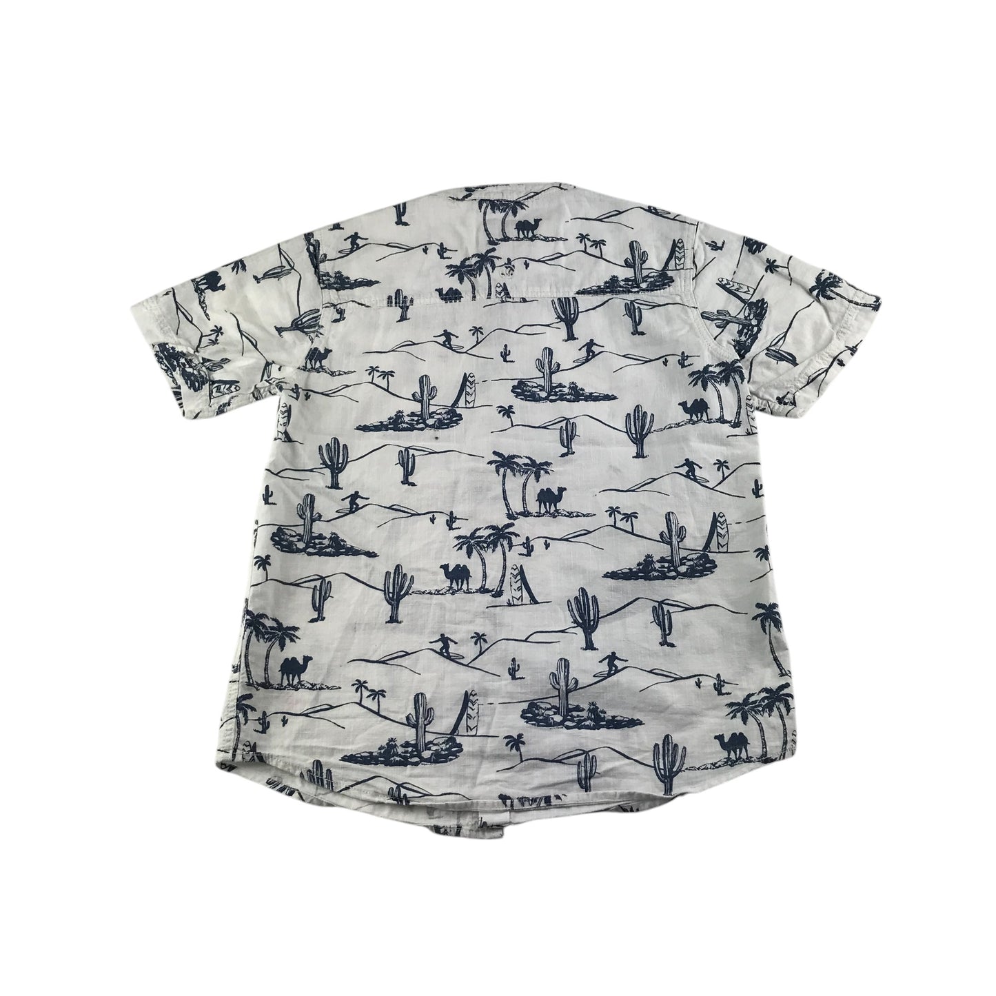 Fatface shirt 10-11 years white and navy desert themed design cotton