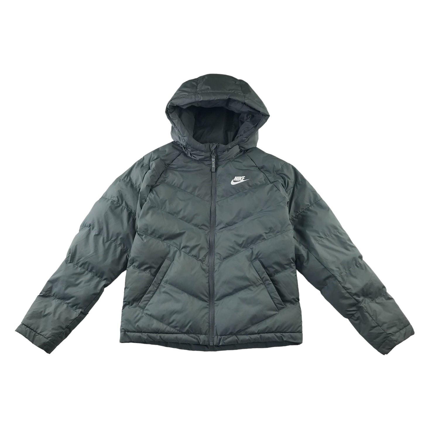 Nike jacket 11-12 years grey puffer with hood