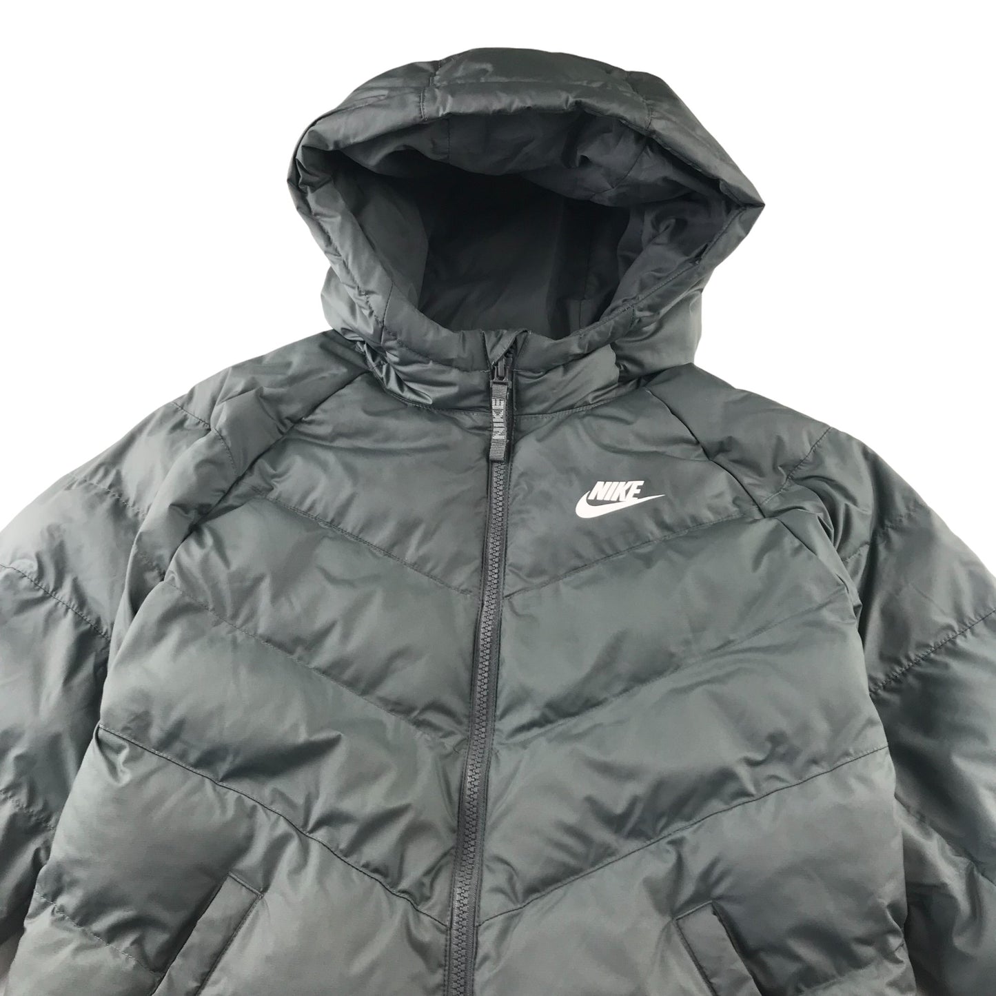 Nike jacket 11-12 years grey puffer with hood