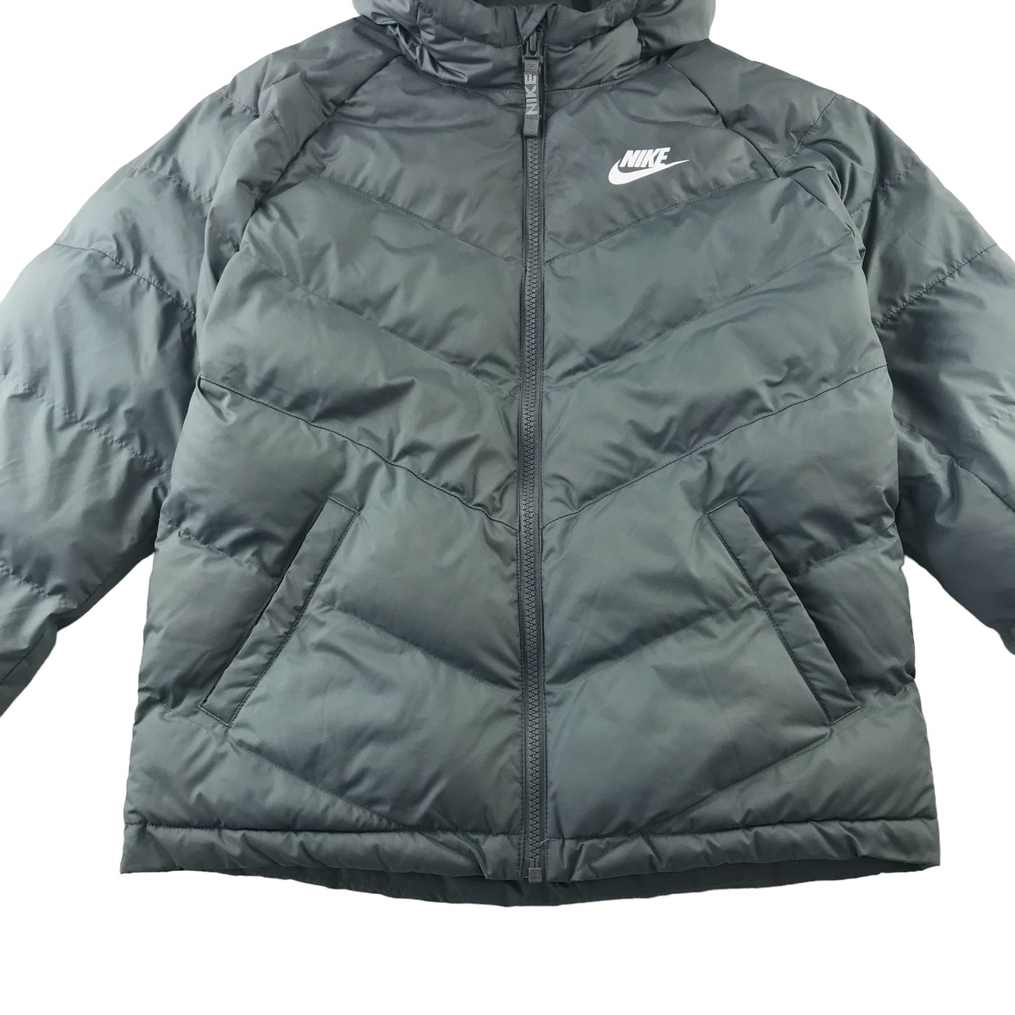 Nike jacket 11-12 years grey puffer with hood