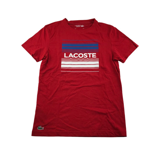 Lacoste sport t-shirt men's S red Lacoste large logo graphic design