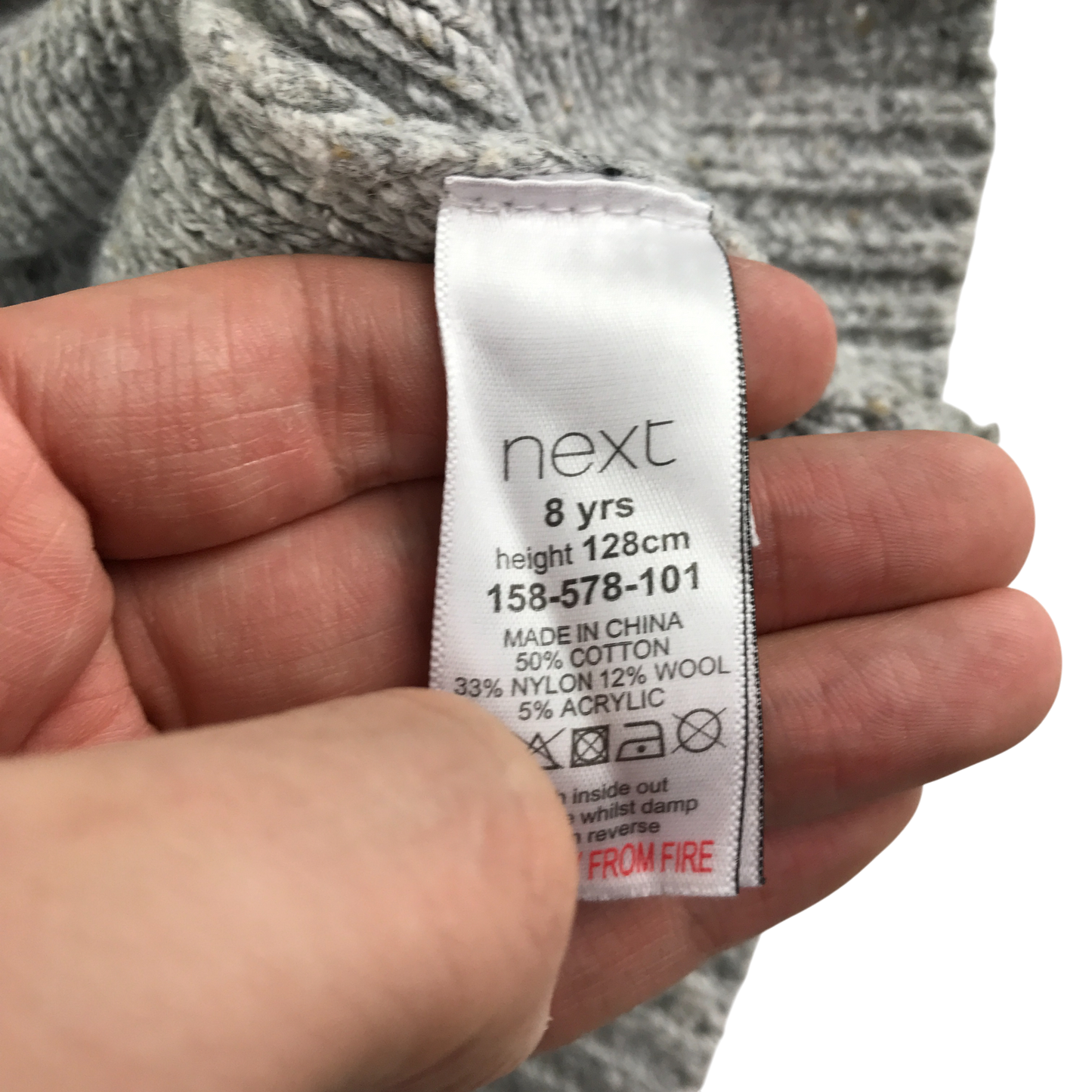 Next Hoodie 7-8 Years Grey Knit