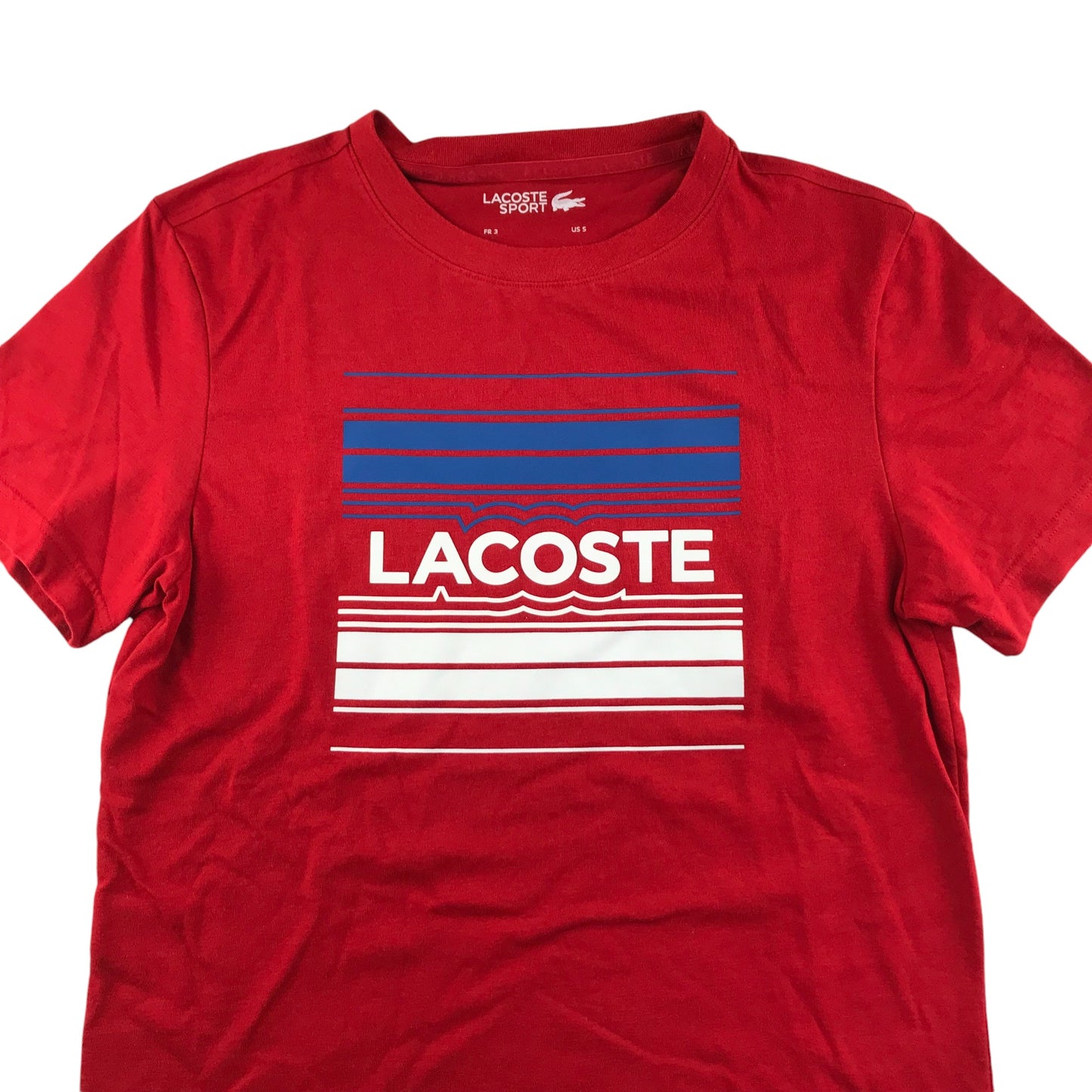 Lacoste sport t-shirt men's S red Lacoste large logo graphic design