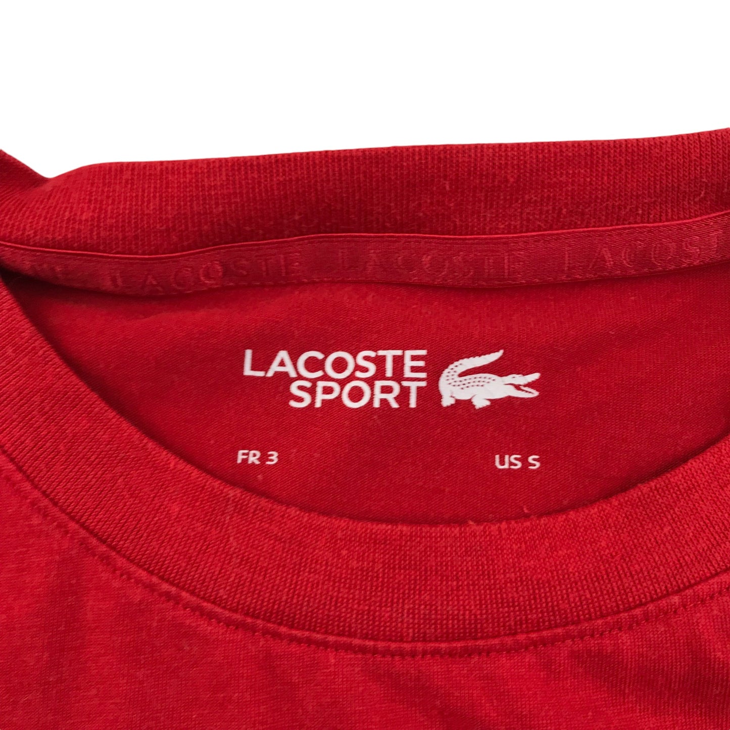 Lacoste sport t-shirt men's S red Lacoste large logo graphic design