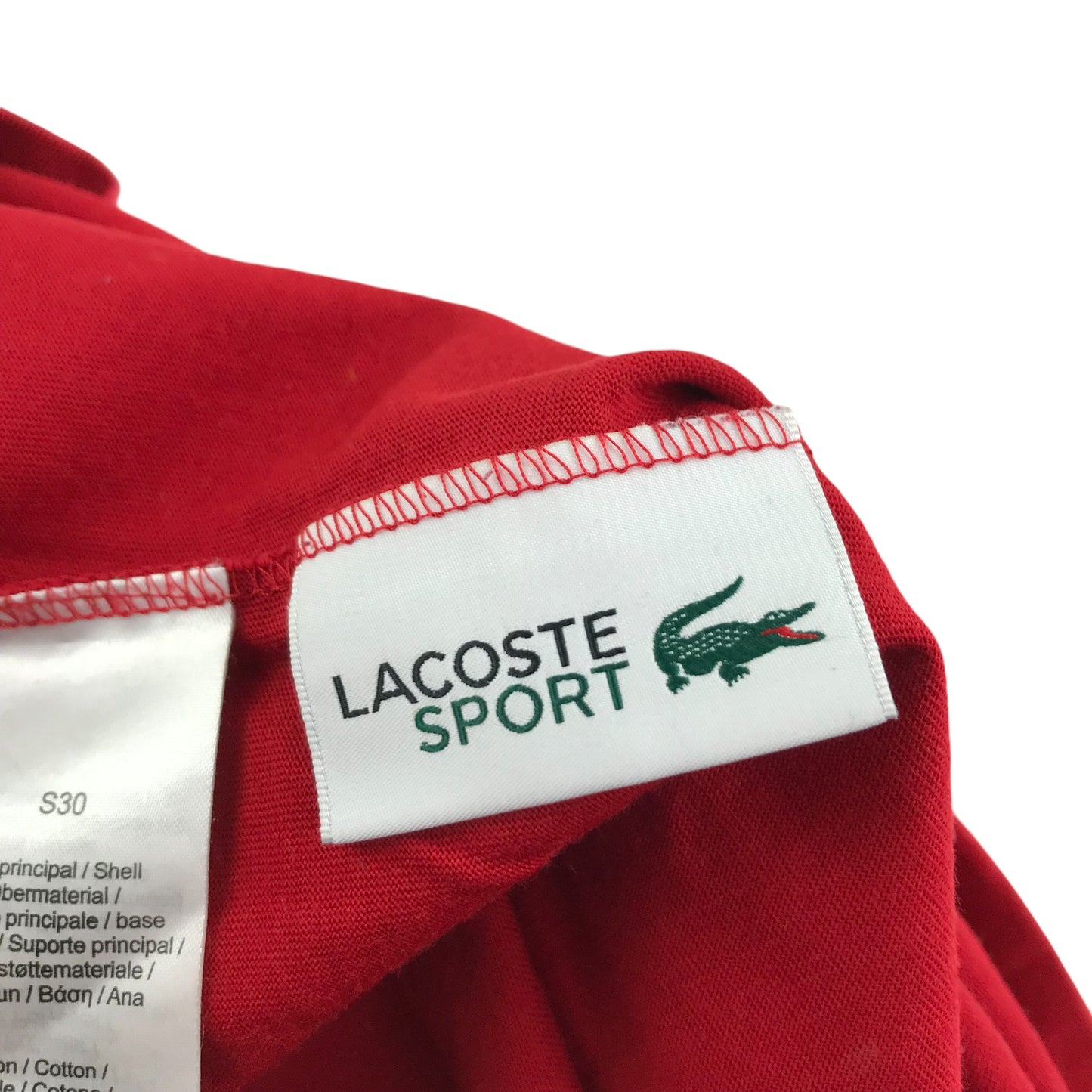 Lacoste sport t-shirt men's S red Lacoste large logo graphic design