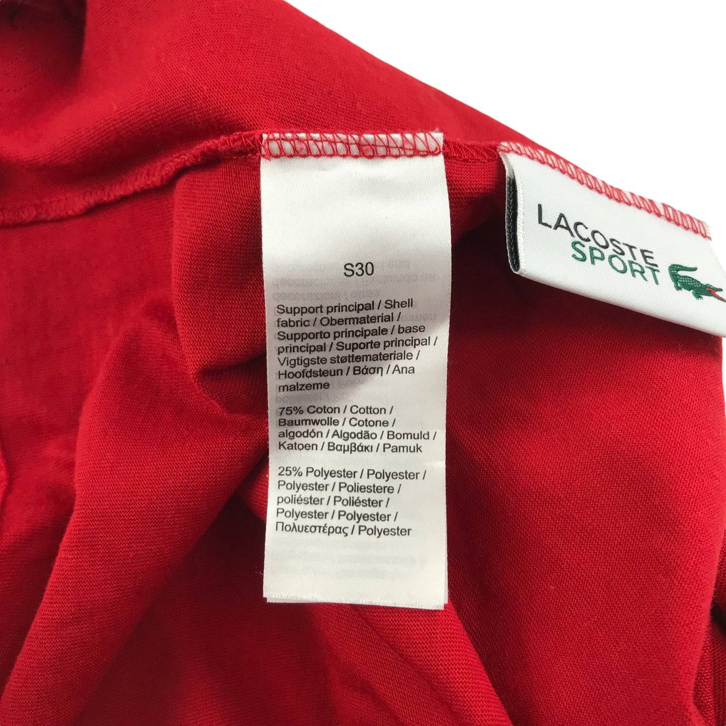 Lacoste sport t-shirt men's S red Lacoste large logo graphic design