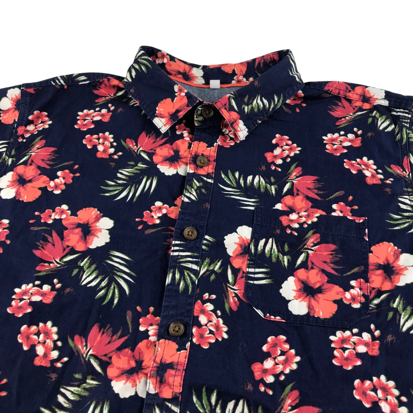 M&S shirt 13-14 years navy with red floral design cotton