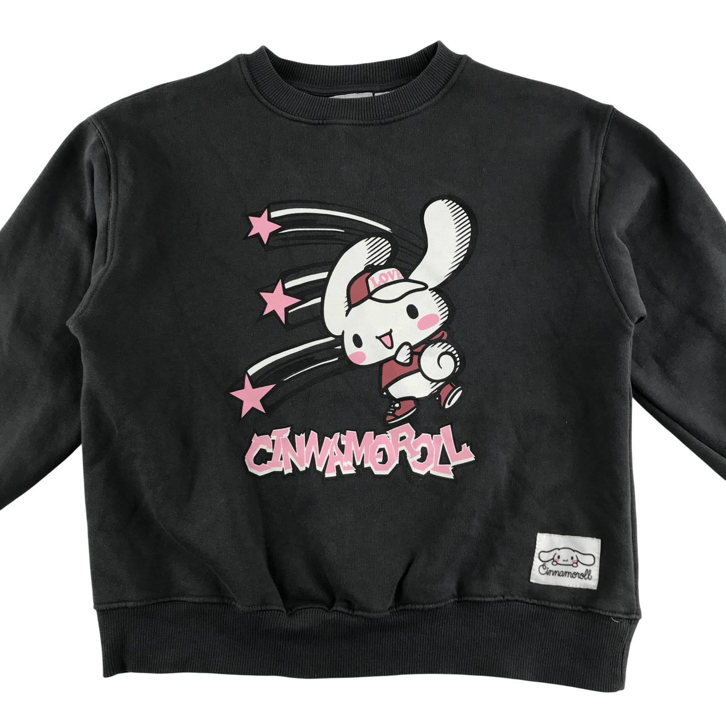 Zara Sweatshirt 11-12 Years Black Cinnamoroll Print Cotton