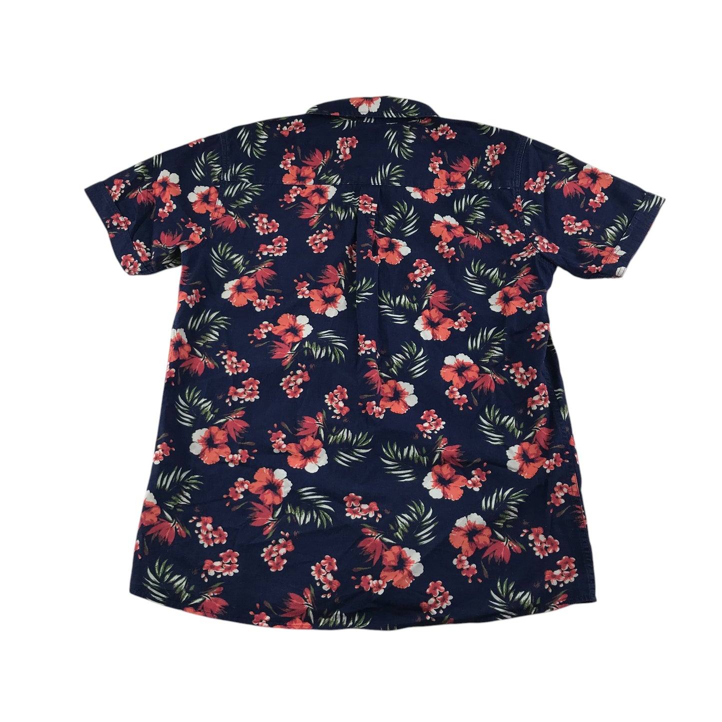 M&S shirt 13-14 years navy with red floral design cotton