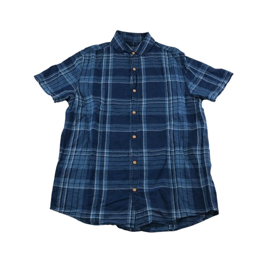 Next shirt 14-15 years navy checked button up