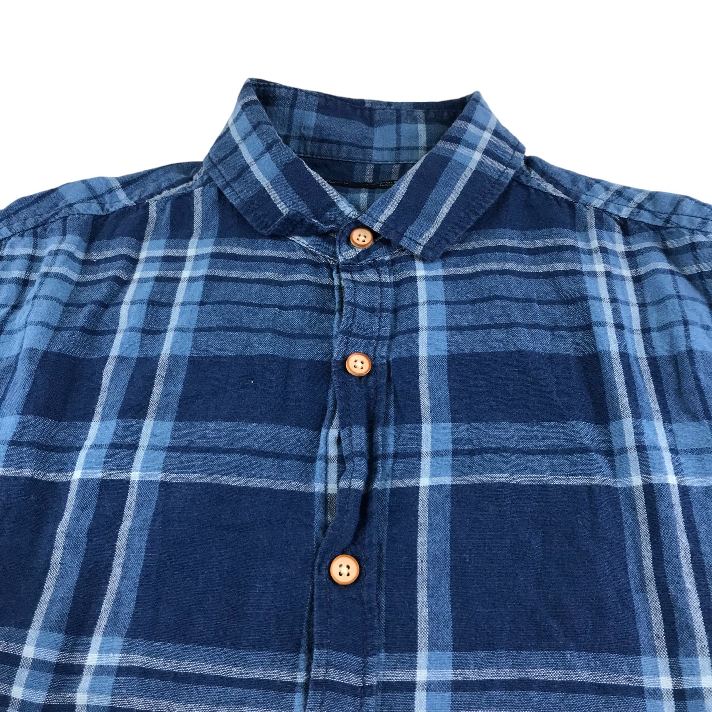 Next shirt 14-15 years navy checked button up