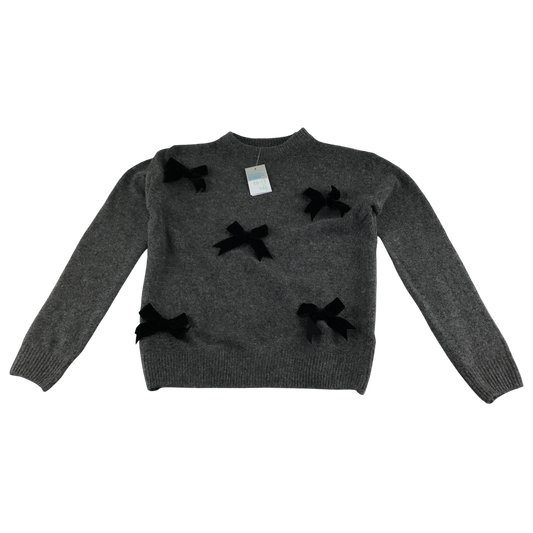 Primark Jumper 10-11 Years Grey with Black Ribbon Details