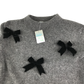 Primark Jumper 10-11 Years Grey with Black Ribbon Details