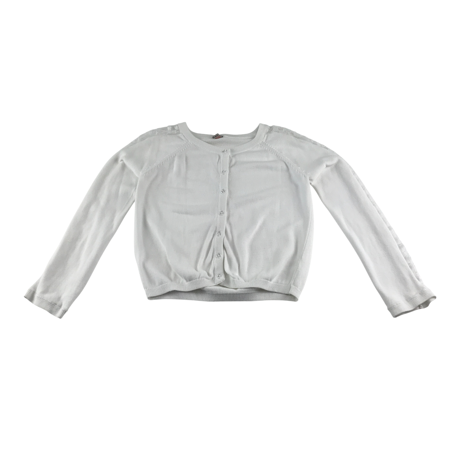 Tu Cardigan 11-12 Years White Button Up Lace Details Cotton