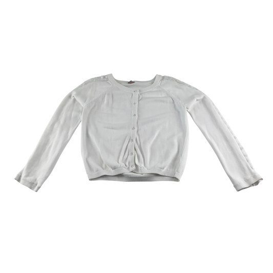 Tu Cardigan 11-12 Years White Button Up Lace Details Cotton