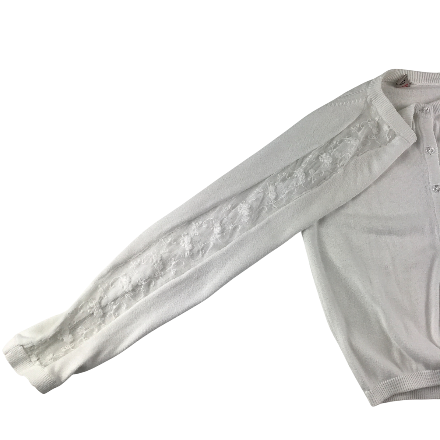 Tu Cardigan 11-12 Years White Button Up Lace Details Cotton