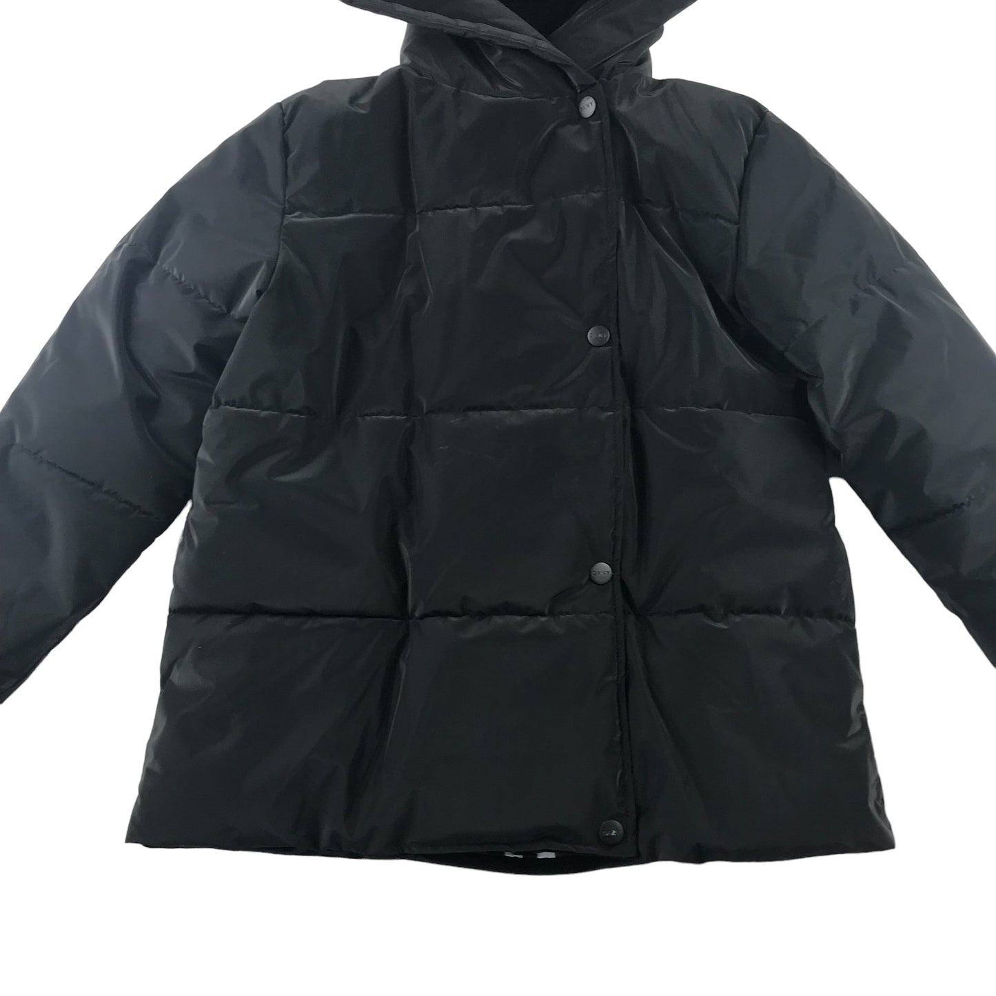 DKNY jacket women 14 years black hooded warm waterproof puffer