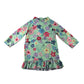 George swim set 5-6 years mint floral print frilled hem rash uv