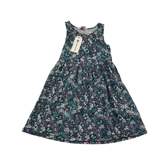 H&M Dress Age 7 Blue Floral Pattern Cotton