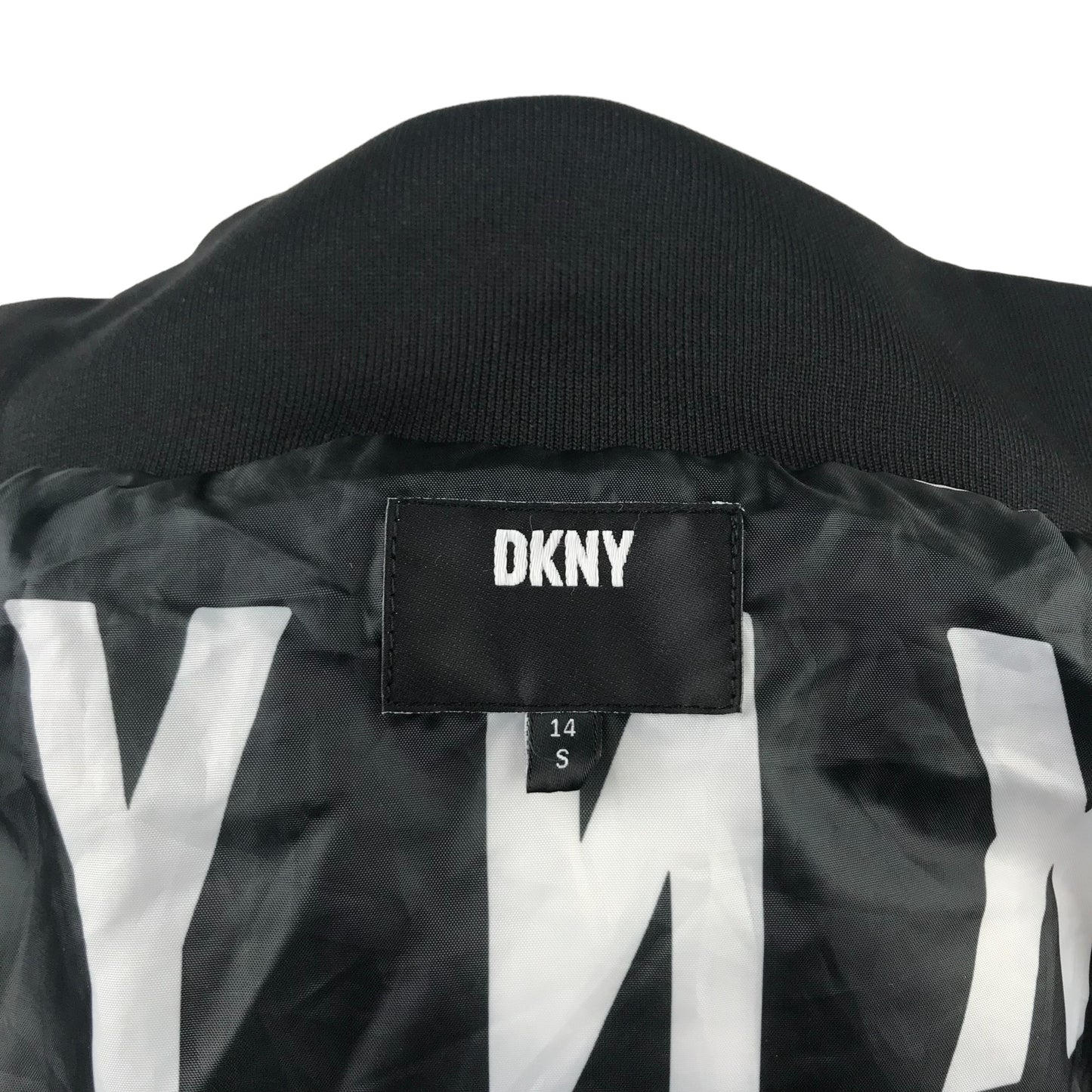 DKNY jacket women 14 years black hooded warm waterproof puffer