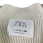 Zara Cardigan 11-12 Years Cream Button Up Rib Knit