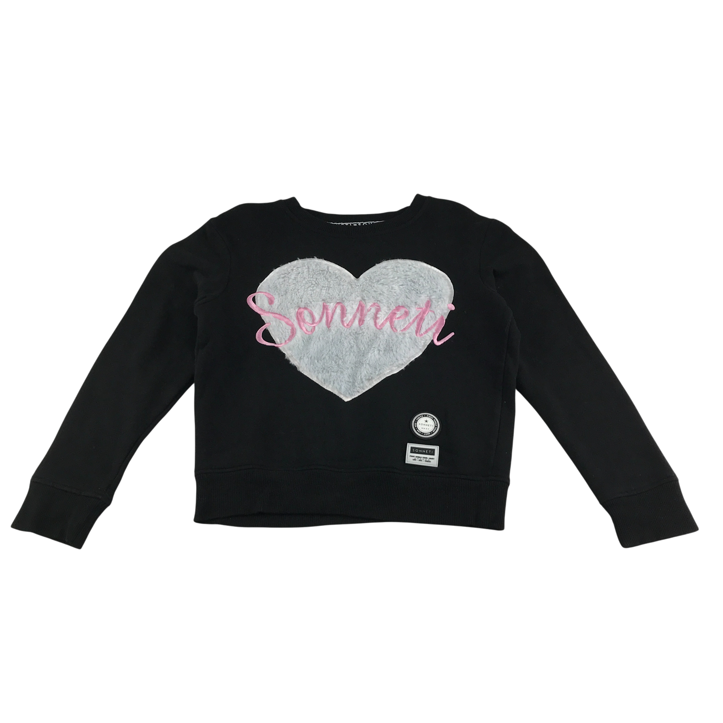 Sonneti Jumper 12-13 Years Black Love Heart Print