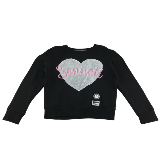 Sonneti Jumper 12-13 Years Black Love Heart Print