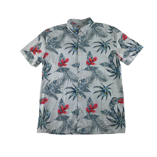 Next shirt men's M years blue floral design cotton