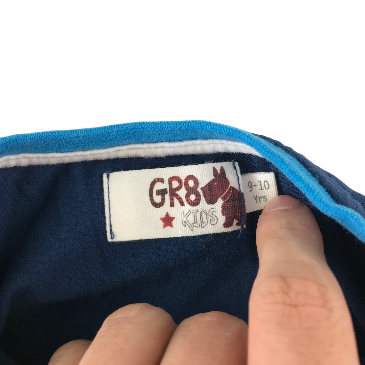 GR8 kids t-shirt 9-10 years navy Scotland graphic design